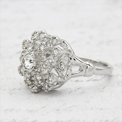 Vintage Ring Pinfire Opal Cluster Antique 18k Gold Cocktail Ring Womans Jewlery Opal Handmade Rings R108