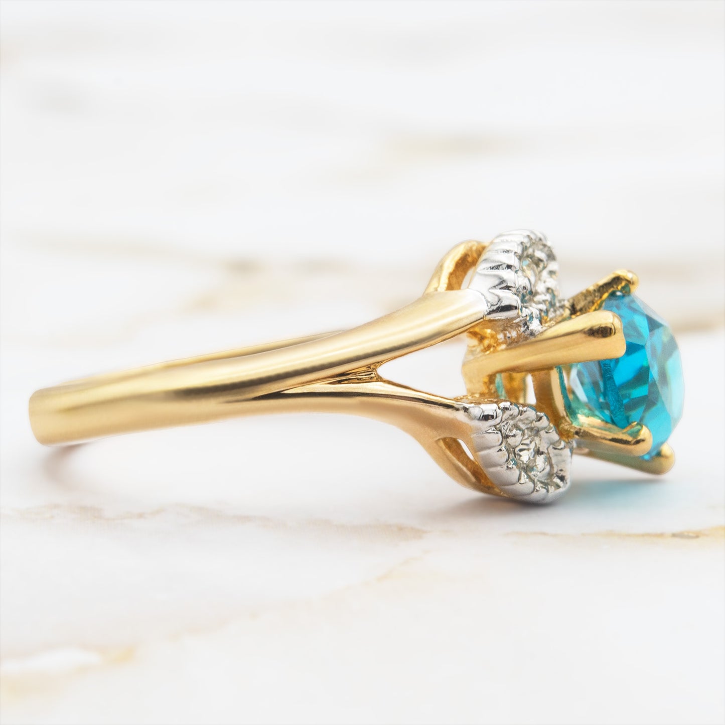 Genuine Opal or Austrian Crystal Vintage Ring 18k Gold Electroplated Birthstone Women's Jewelry Antique