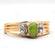 Vintage Jewelry Genuine Stone or Austrian Crystal Ring, Plated in 18kt Electroplated Yellow Gold Made in the USA