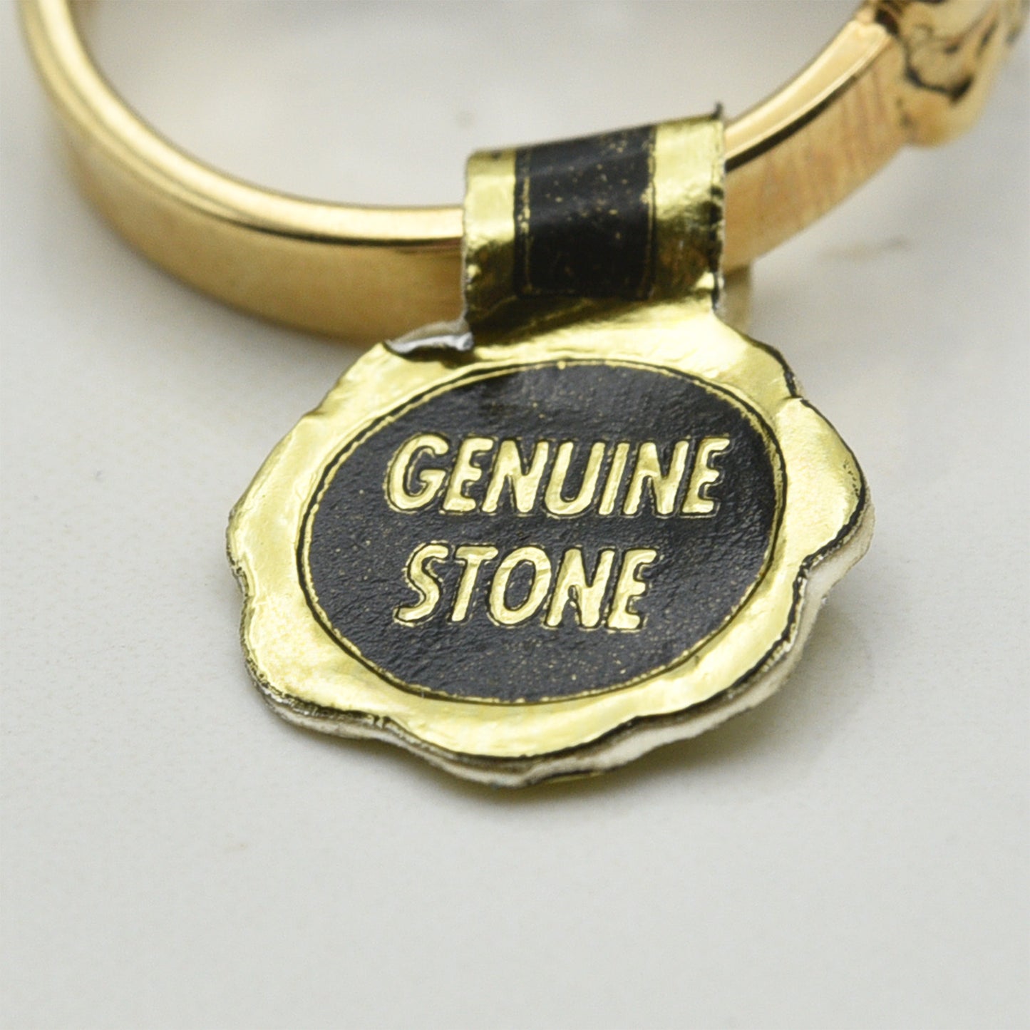 Vintage Ring Genuine Stone Opal or Onyx Cocktail Ring Antique Opals 18k Gold