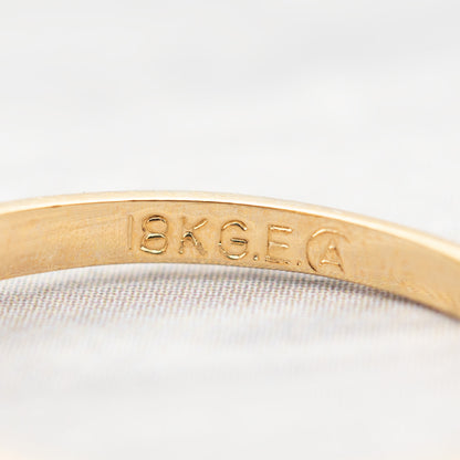 Vintage Austrian Crystal 18k Yellow Gold Electroplated Womens Antique Cocktail Ring Made in USA