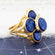 A Vintage Ring Genuine Stone Cocktail Ring 18k Gold Antique Womans Handmade Jewelry