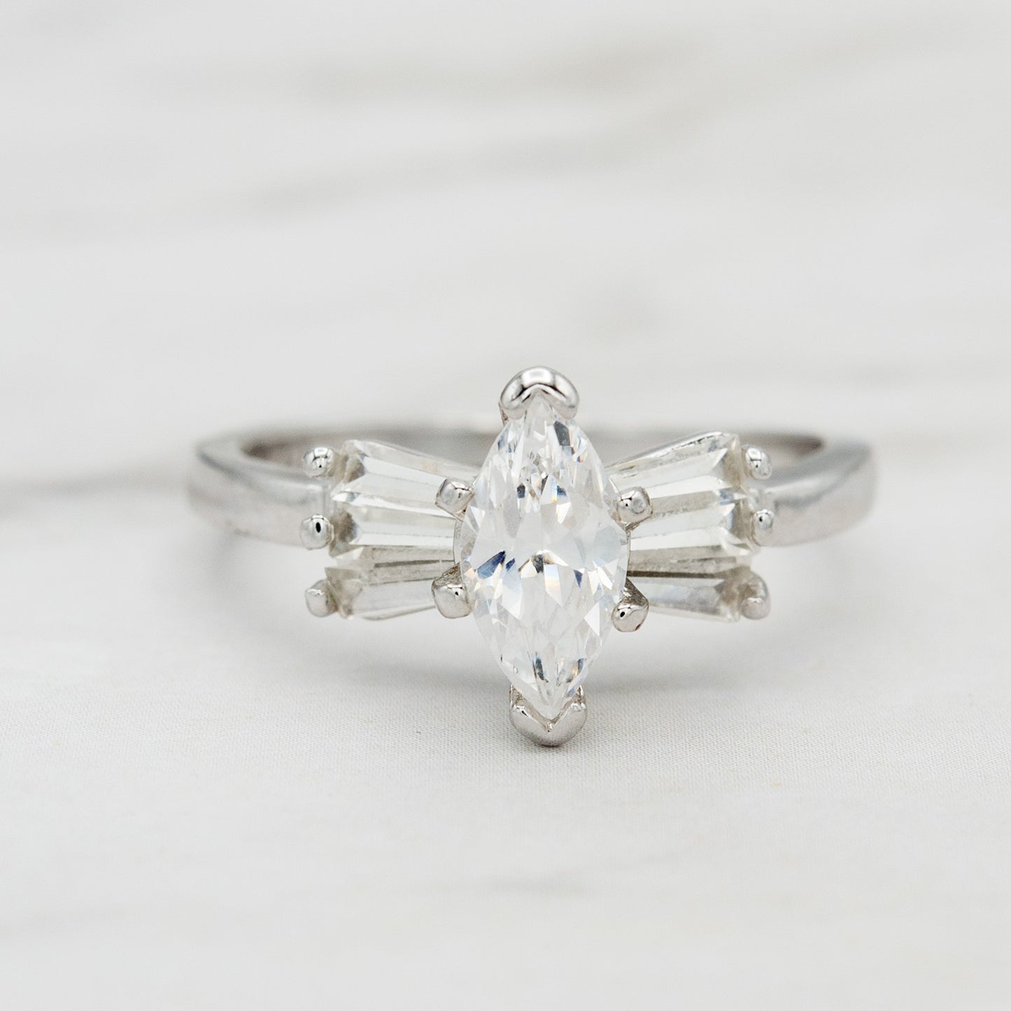 Vintage 1980's 18k Yellow Gold Plated Ruby Austrian Crystal Ring Made in USA