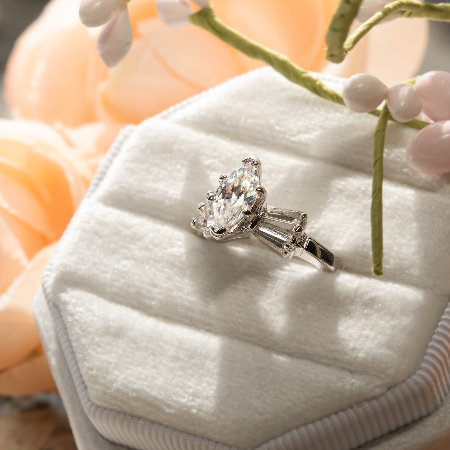 Vintage 1980's 18k Yellow Gold Plated Ruby Austrian Crystal Ring Made in USA