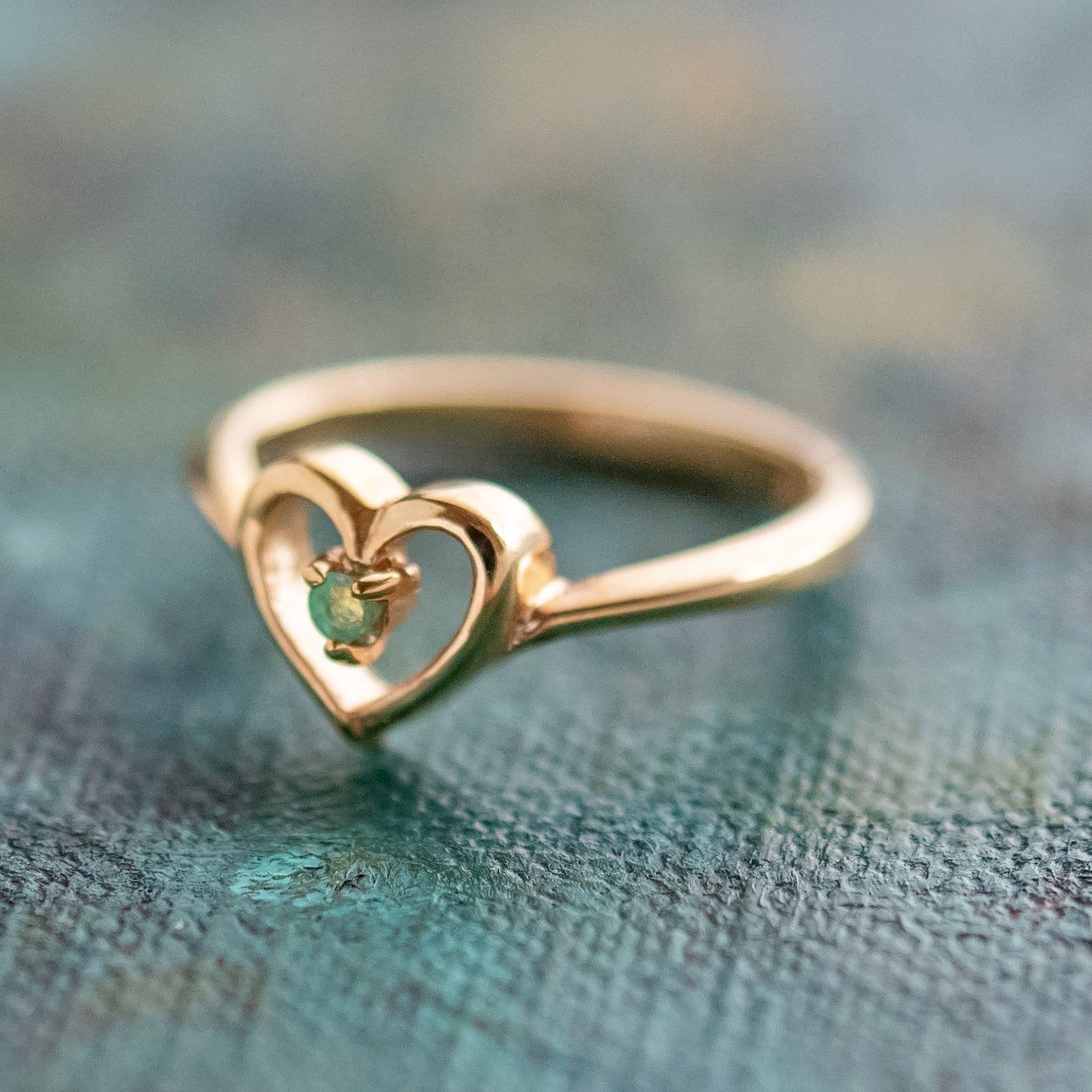 Bessie | Vintage Gold Crystal Heart Motif Cocktail Ring | PVD