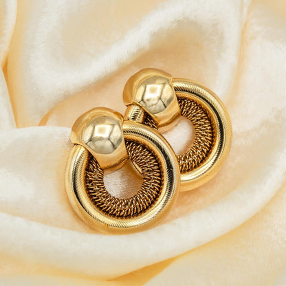 Vintage Women's Earrings Antique Gold Pierced Earrings for Women Statement Lightweight Classic Design Earrings