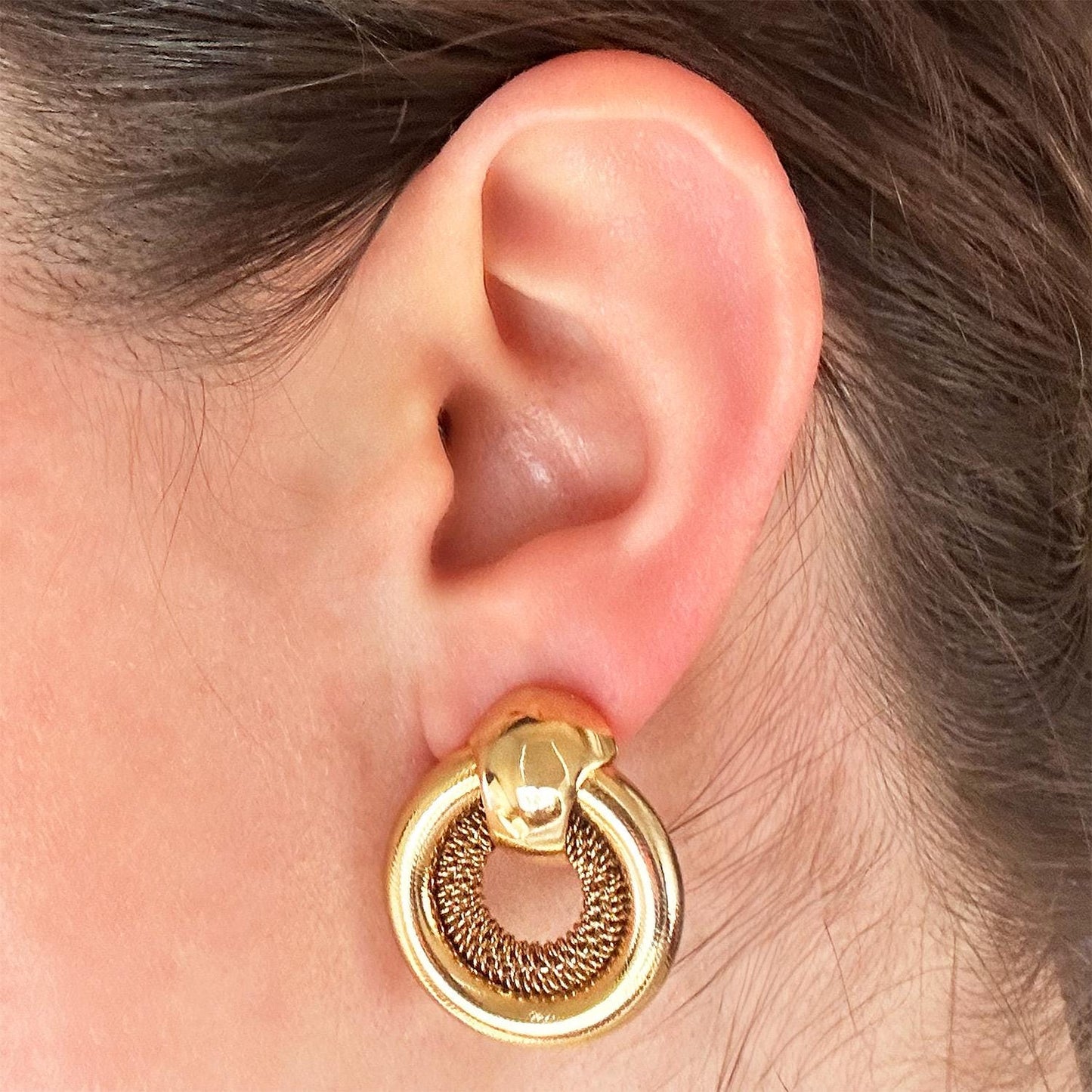 Vintage Women's Earrings Antique Gold Pierced Earrings for Women Statement Lightweight Classic Design Earrings