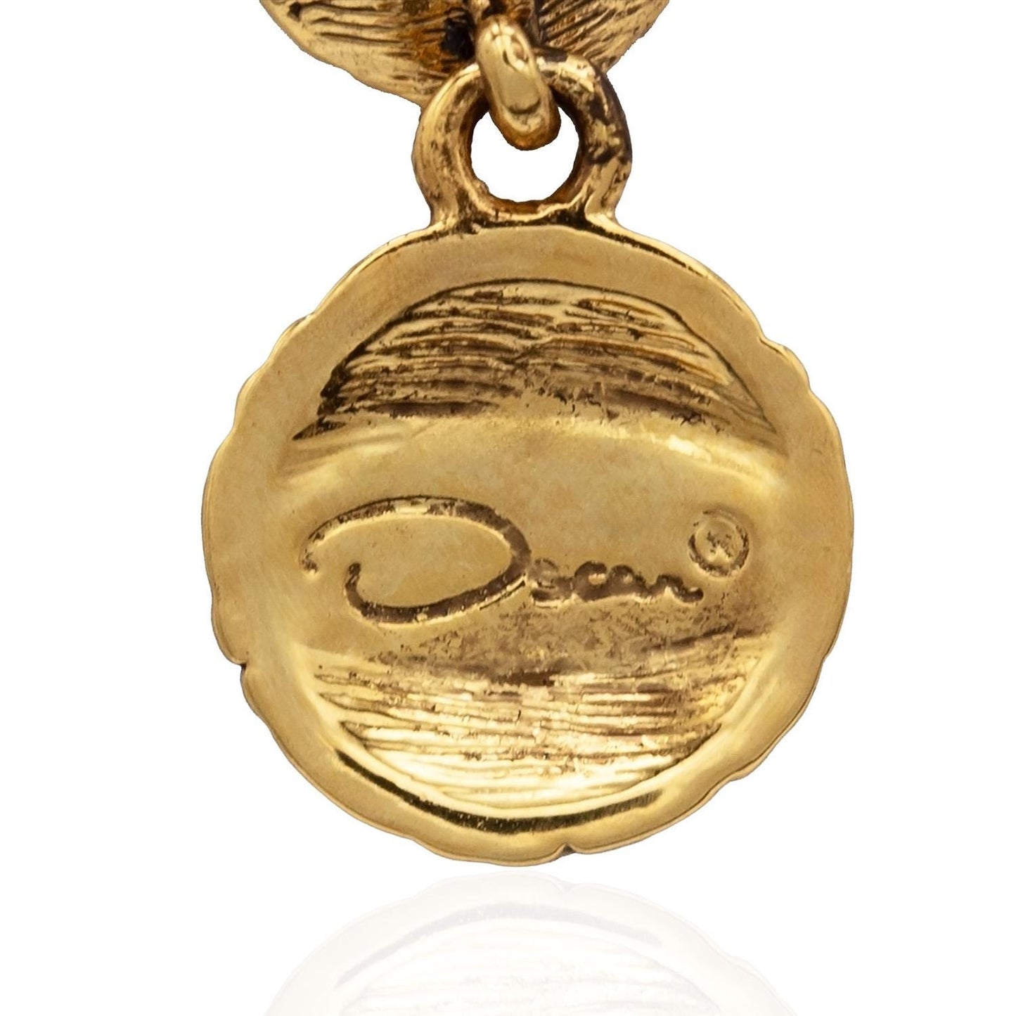 Vintage Womens Oscar De La Renta Gold Plated Weave Earrings Drop Dangle Designer Earring Jewelry For Women Handmade Antique Gold Pierced