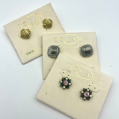 Vintage Oscar de la Renta Earring Set! Three pairs of designer earrings for the price of one. Handpicked from our curated collection Just for YOU!.  $200+ Value