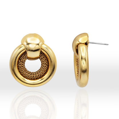 Vintage Women's Earrings Antique Gold Pierced Earrings for Women Statement Lightweight Classic Design Earrings