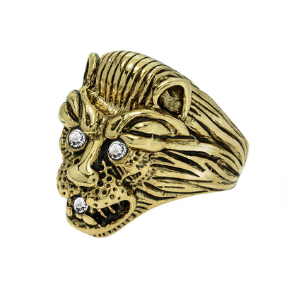 Vintage Zodiac Birthstone Lion Ring Made in the USA