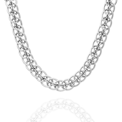 Vintage Oscar De La Renta 17 Inch Yellow or White Gold Plated Link Chain Necklace Women's Vintage Designer