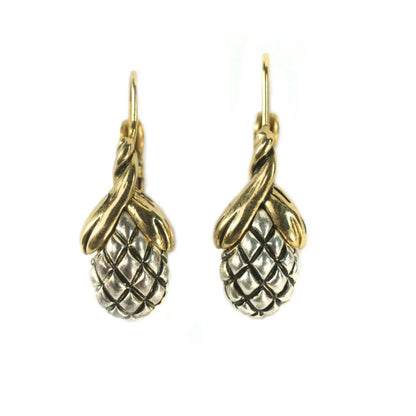 Oscar de la Renta Vintage Drop Earrings Gold Plated Women's Vintage Designer Earrings