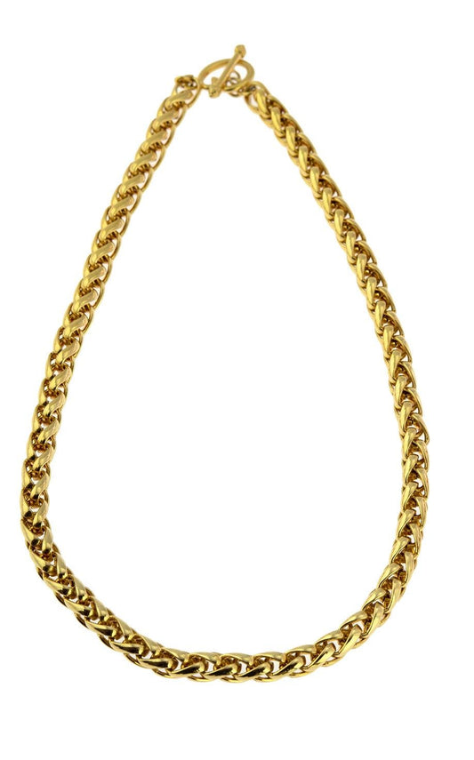 Vintage Oscar De La Renta 16" Inch Brushed Gold Tone Chain Necklace