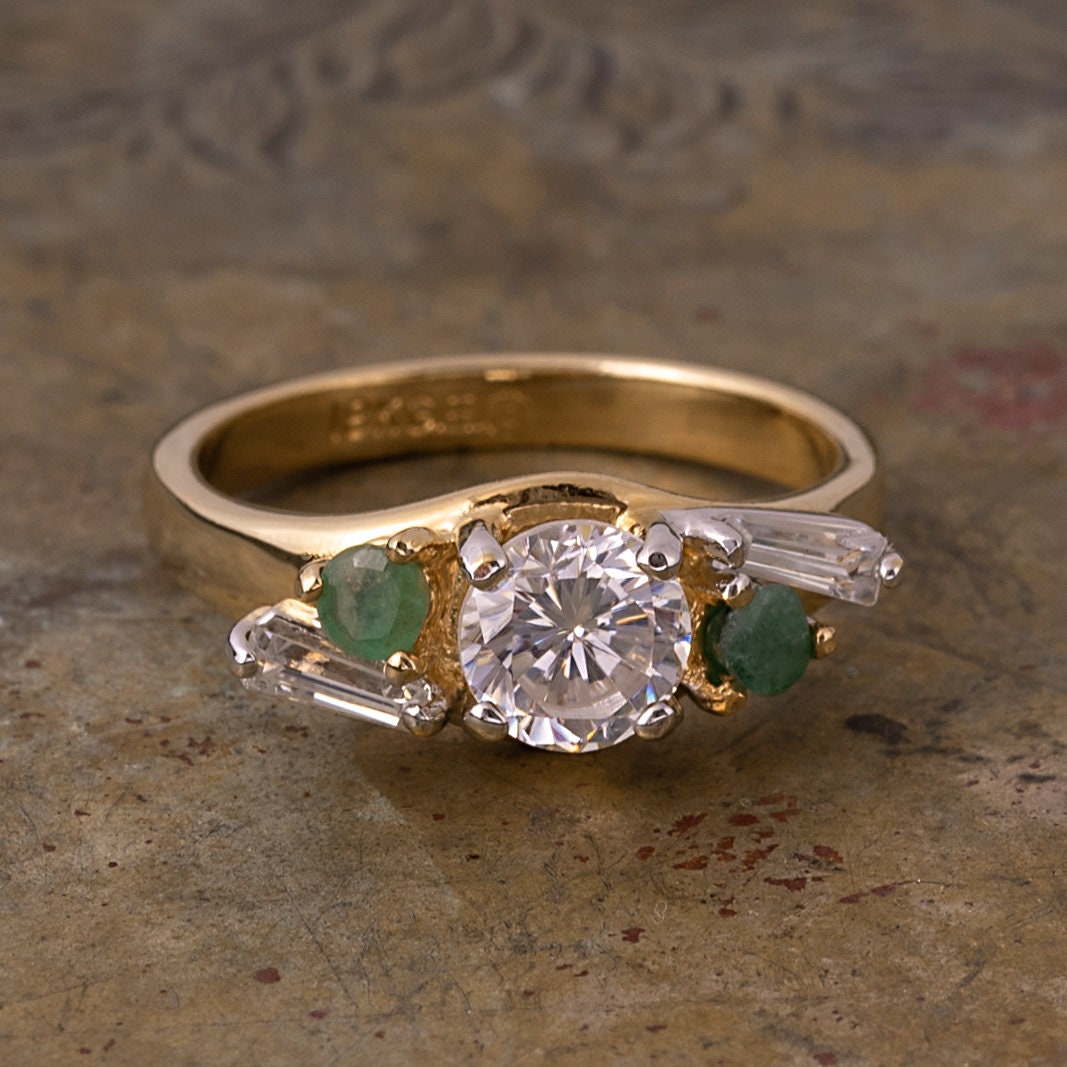 vintage-cubic-zirconia-genuine-emerald-stones-gold-plated-ring