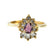 Vintage 1990's Ring Ruby and Clear Austrian Crystals 18k Yellow Gold Plated