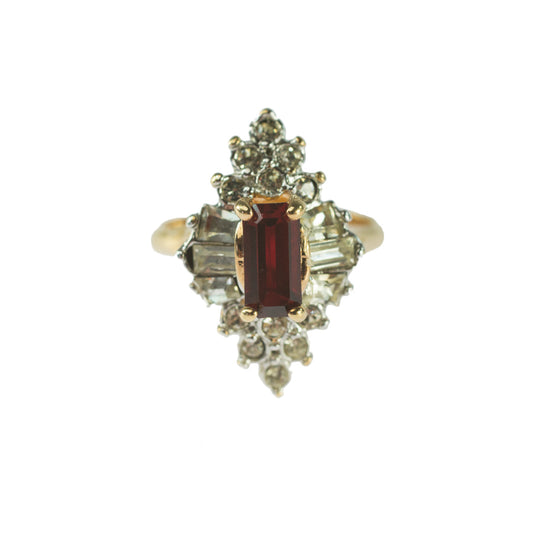 Gold Ruby Clear Crystal / 8