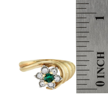 vintage-ring-emerald-clear-Austrian-crystal-gold-plated