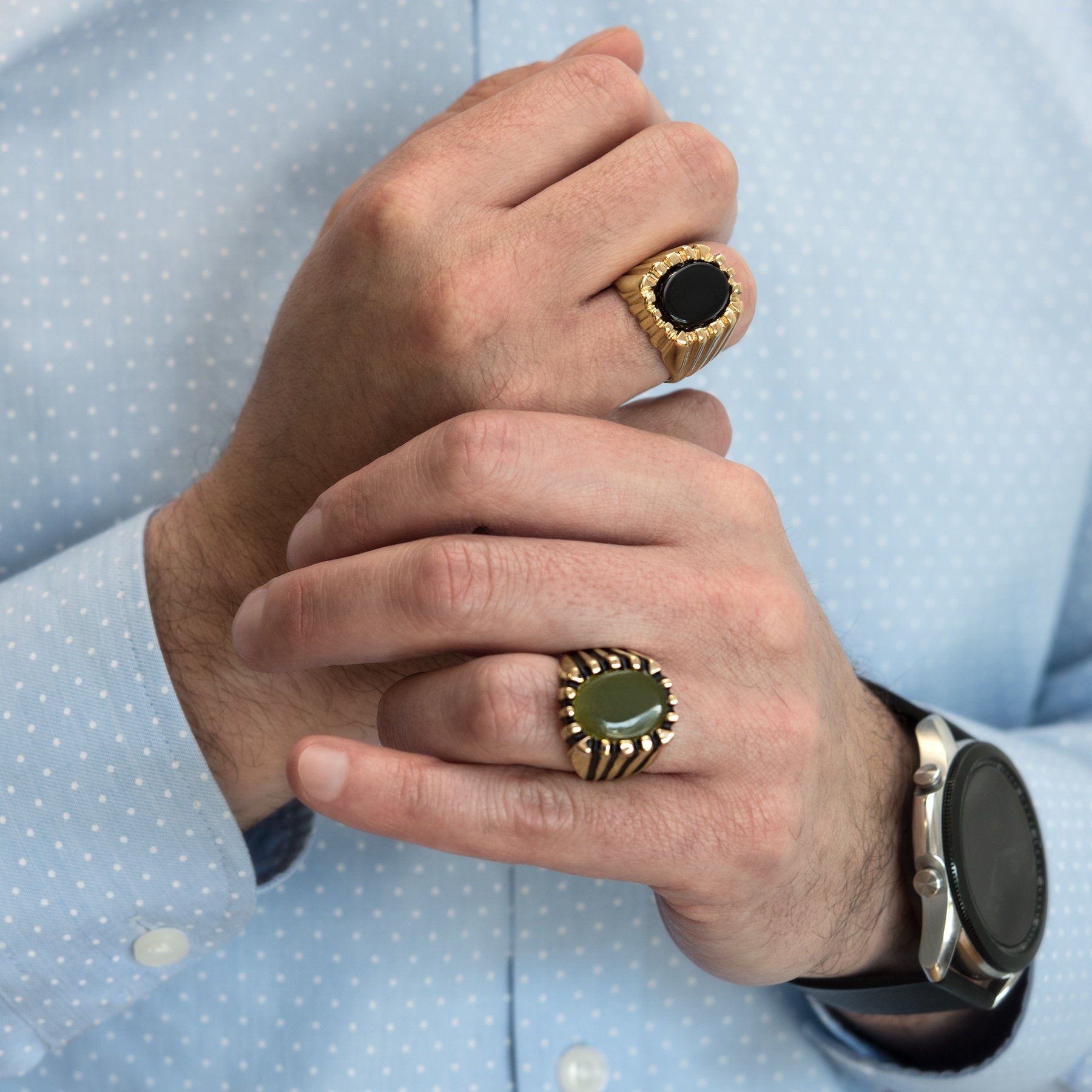 Men s Vintage 18kt Yellow or White Gold Ring. Statement Ring for Men o PVD Vintage Jewelry