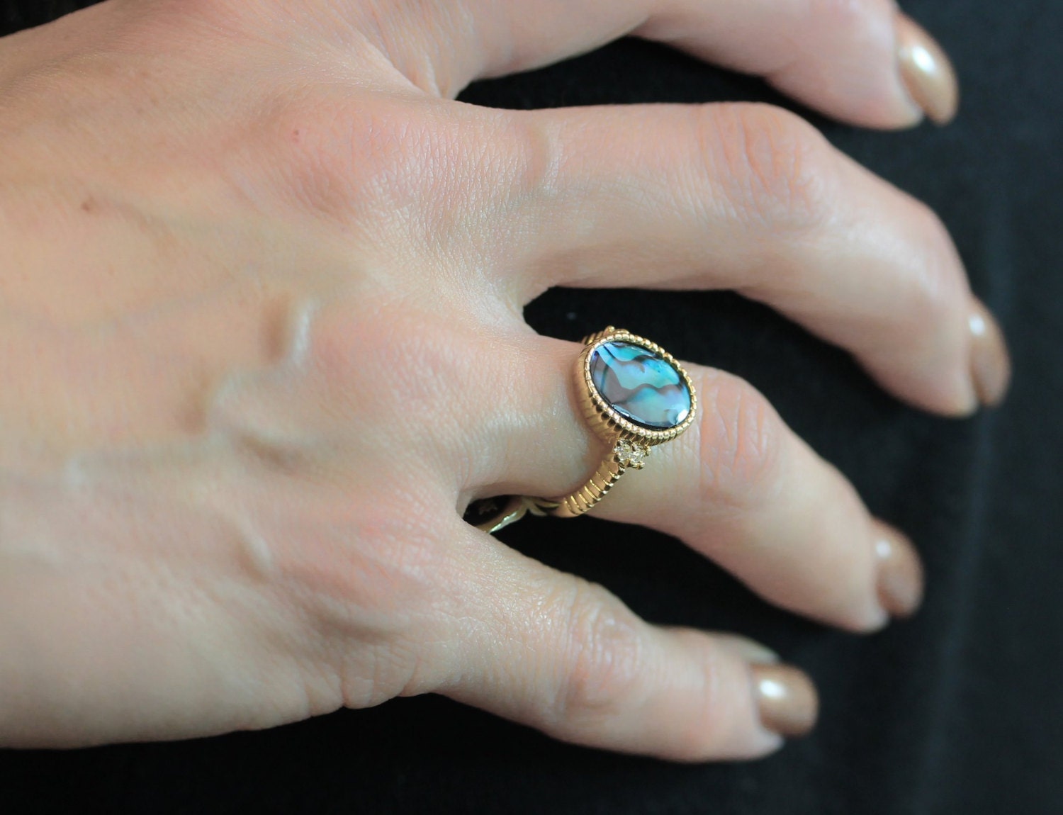 1978 AVON abalone shell ring / vintage American Western antique jewelry -  Shop Hale-Jewelry General Rings - Pinkoi