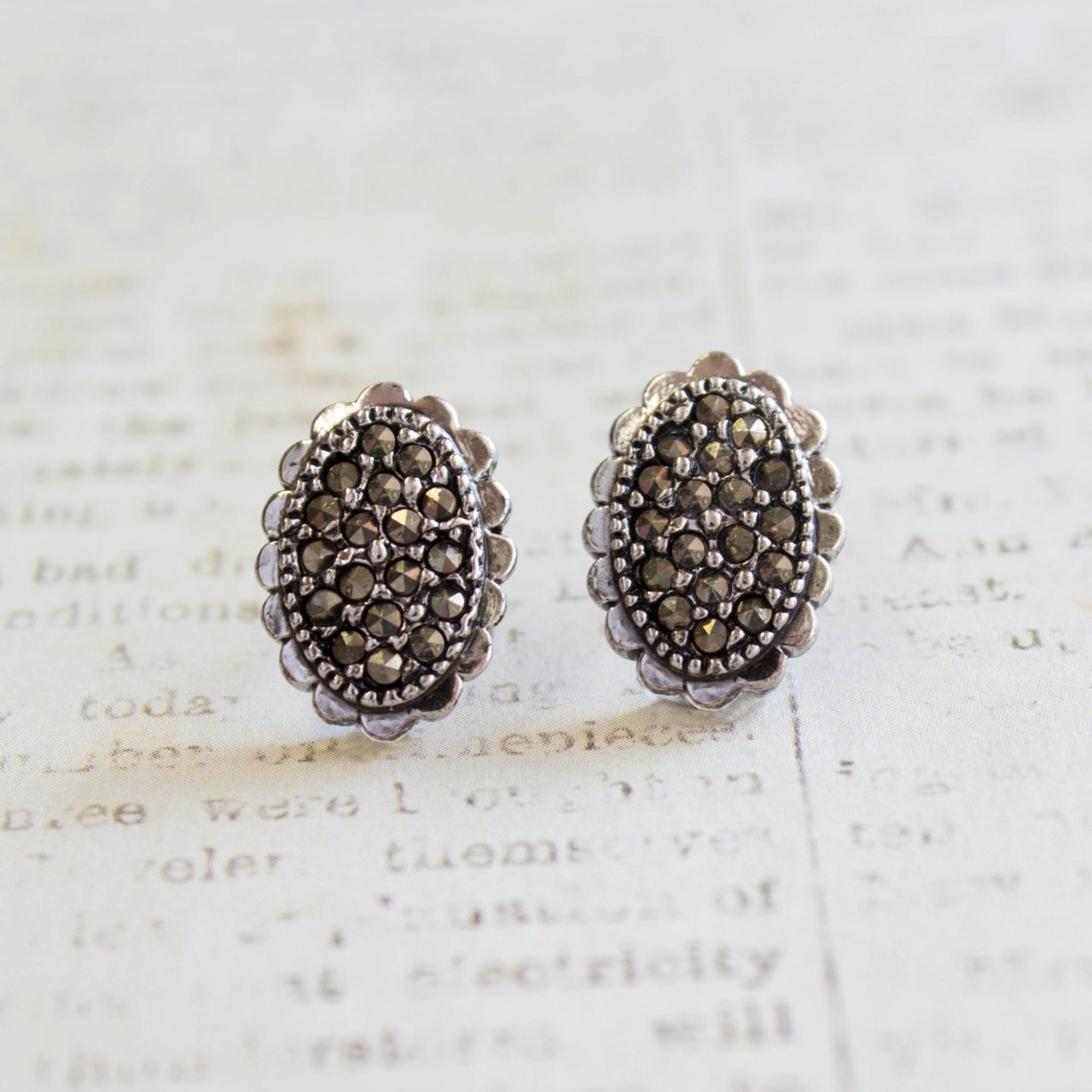 Genuine marcasite clearance earrings