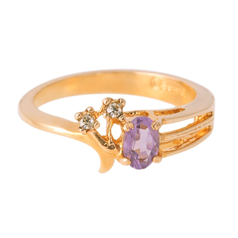 vintage-genuine-amethyst-clear-Austrian-crystals-gold-plated-ring