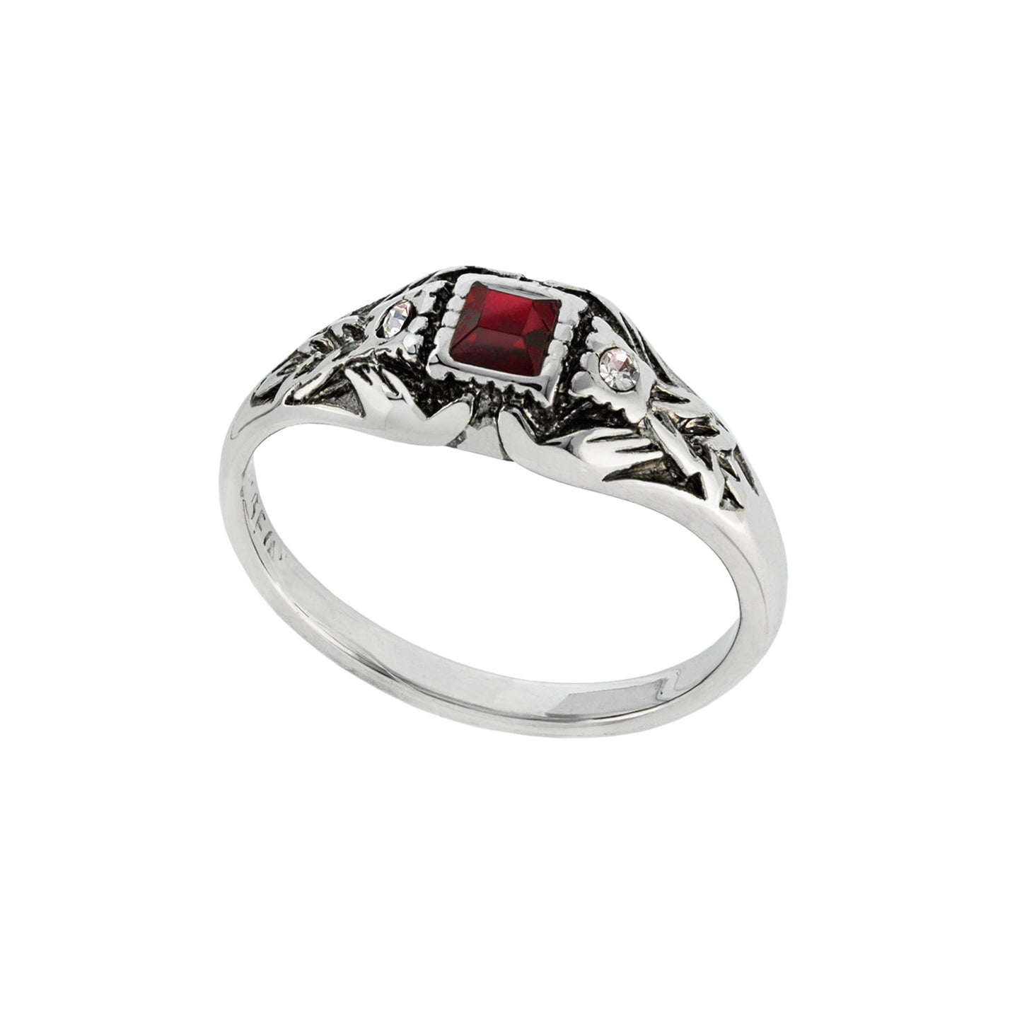 vintage-ring-ruby-Austrian-crystal-antique-white-gold-plated