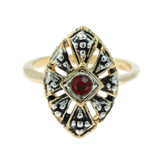 Yellow Gold Crystal Ruby / 6