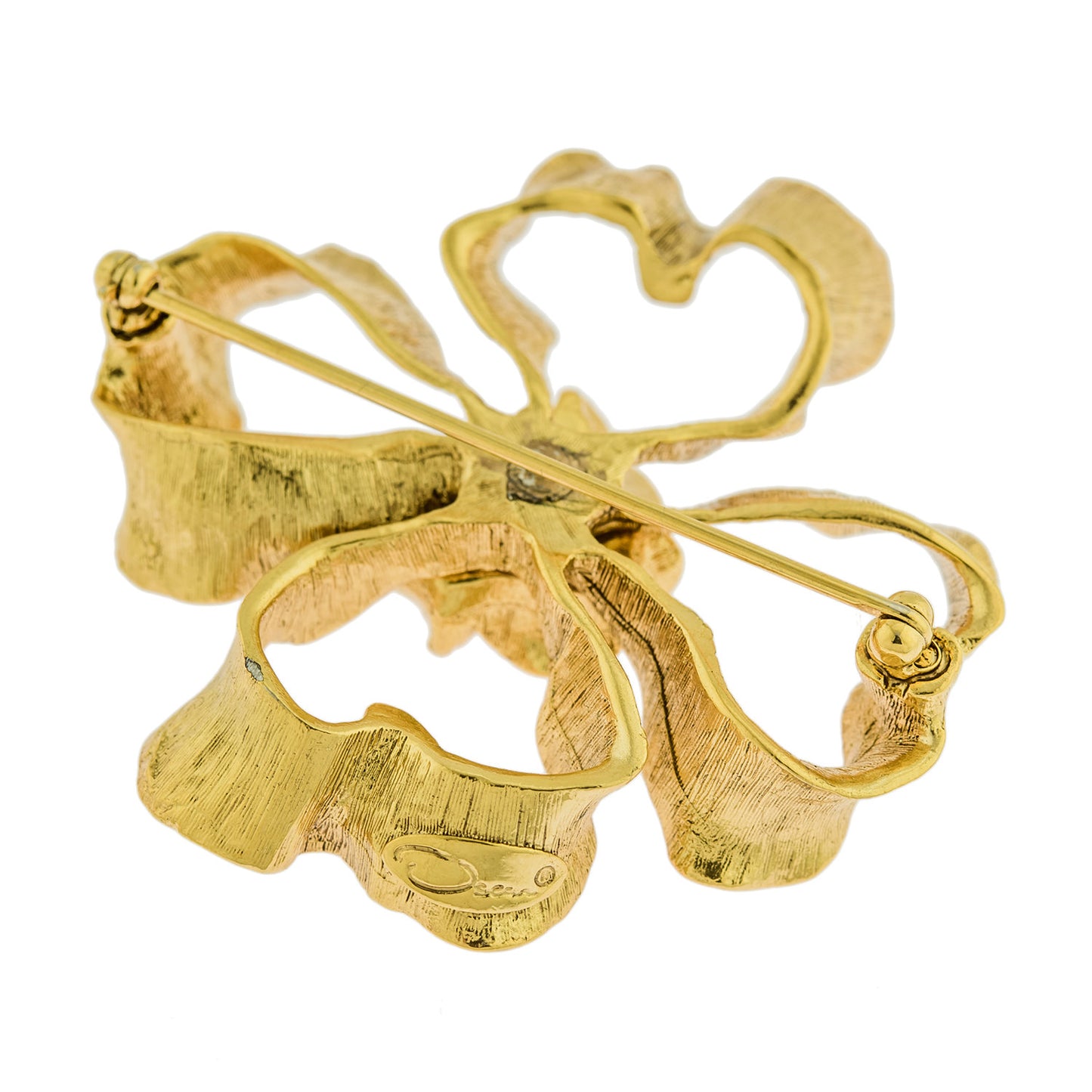Oscar de la Renta Vintage Ring Pin Antique Handmade Designer Gold Brooch for Women Ornate OS-P703 Size: undefined