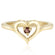 Vintage 1970s Genuine Stone or  Austrian Crystal Heart Ring 18k Yellow Gold Electroplated Made in the USA