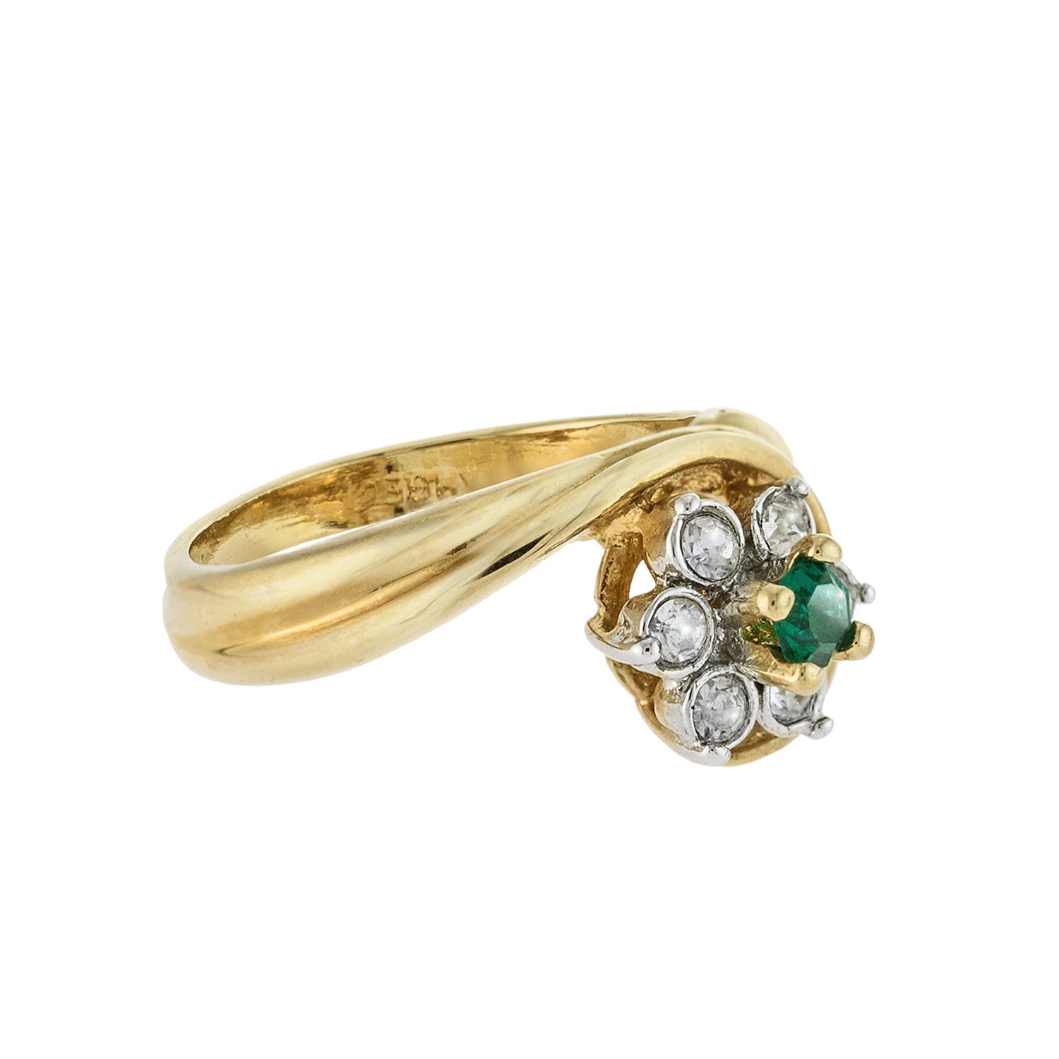vintage-ring-emerald-clear-Austrian-crystal-gold-plated