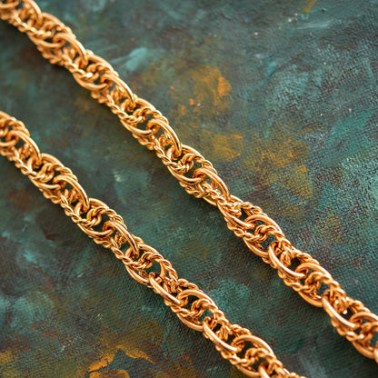 Vintage Oscar De La Renta 24 Inch Gold Tone Link Chain Necklace Size: G