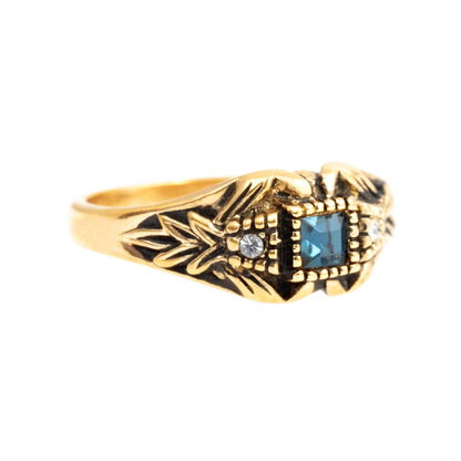 vintage-sapphire-clear-Austrian-crystal-antique-yellow-gold-plated-ring