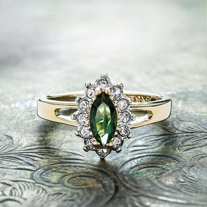 vintage-green-tourmaline-clear-Austrian-crystal-gold-plated-ring