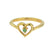 Vintage 1970s Genuine Stone or  Austrian Crystal Heart Ring 18k Yellow Gold Electroplated Made in the USA
