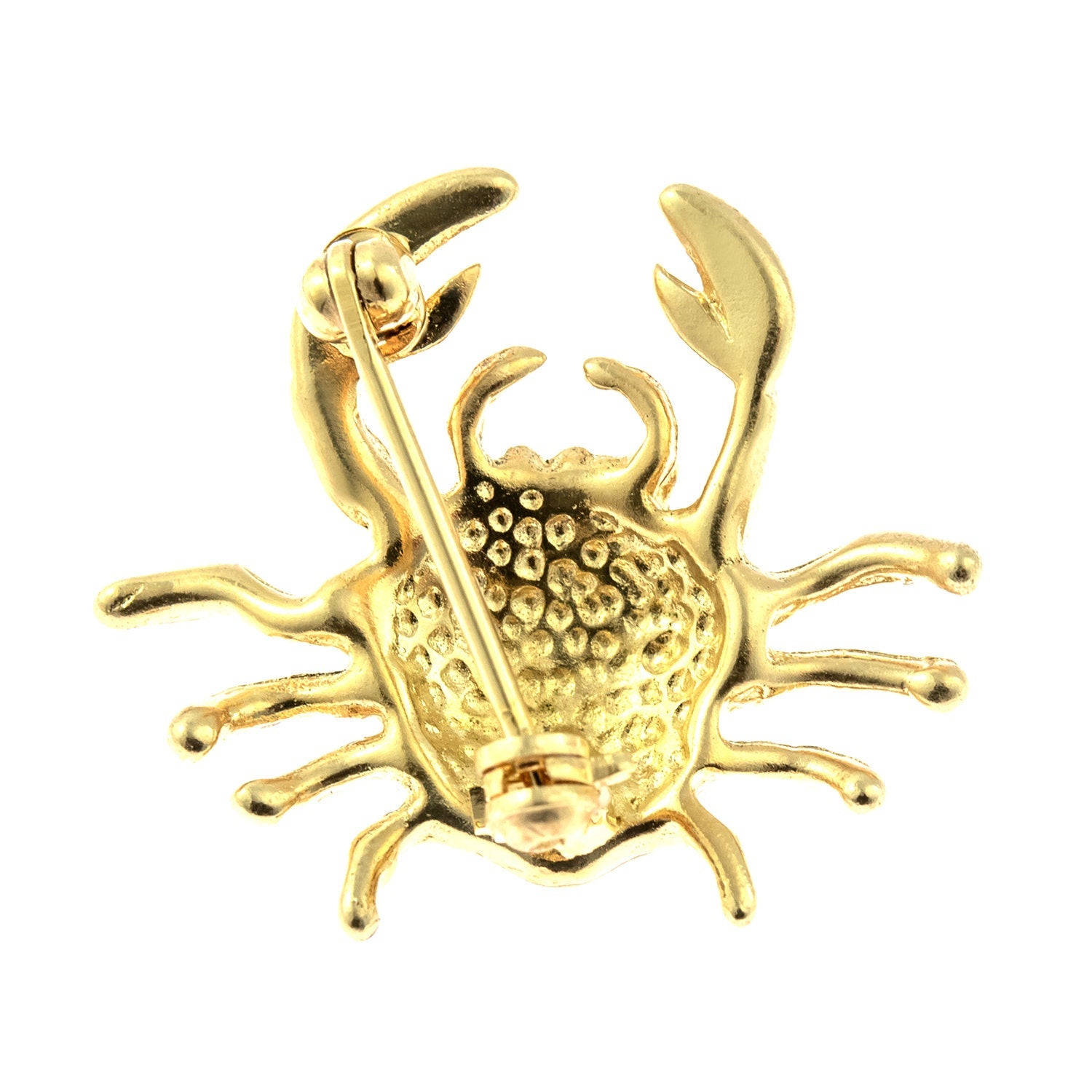vintage-clear-Austrian-crystal-crab-pin-gold-plated