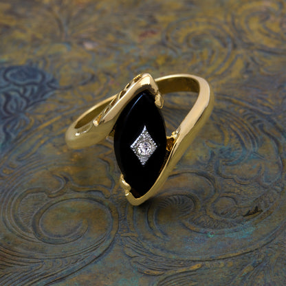 vintage rings-onyx ring-gold rings