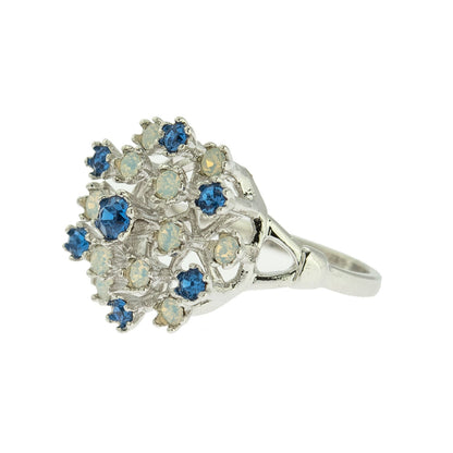 vintage-ring-sapphire-Austrian-crystals-pinfire-opals-white-gold-plated