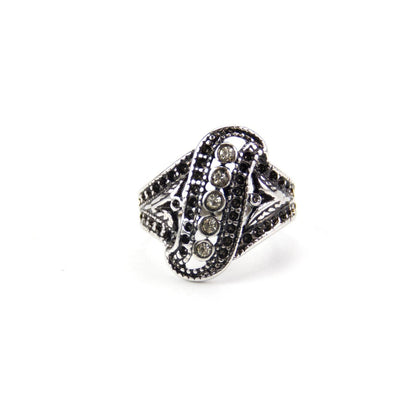 Vintage Ring Genuine Marcasite Ring Antique 18k Gold Filigree Setting Womans Ring #R1367