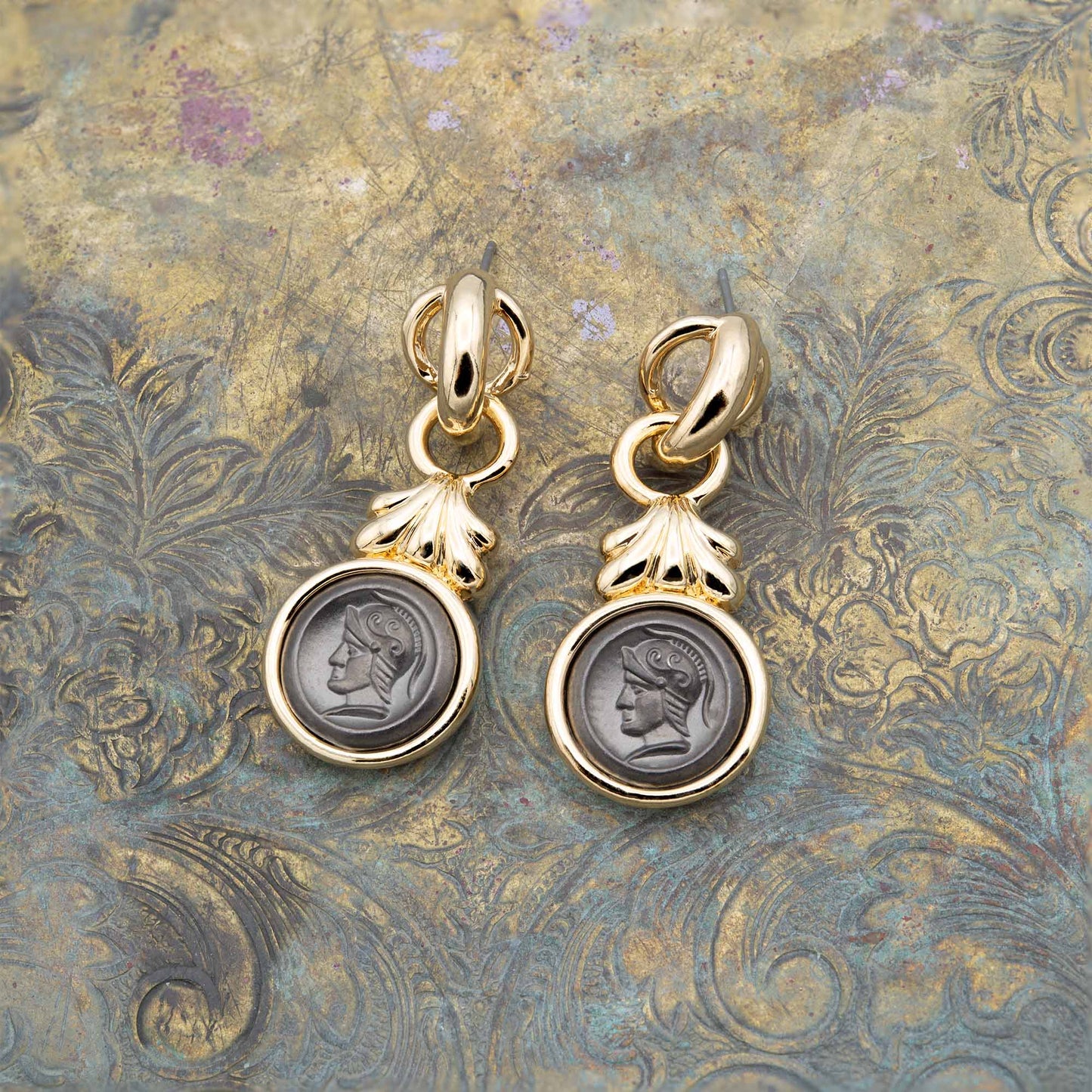 Knight in Shining Armour Vintage Coin Earrings