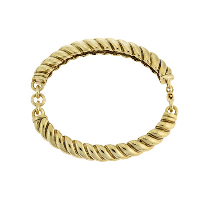 Vintage Ring Oscar De La Renta Gold Tone 8" Inch Scallop Bar and Link Bracelet Antique Womans Jewelry OSB-626-Y Size: undefined