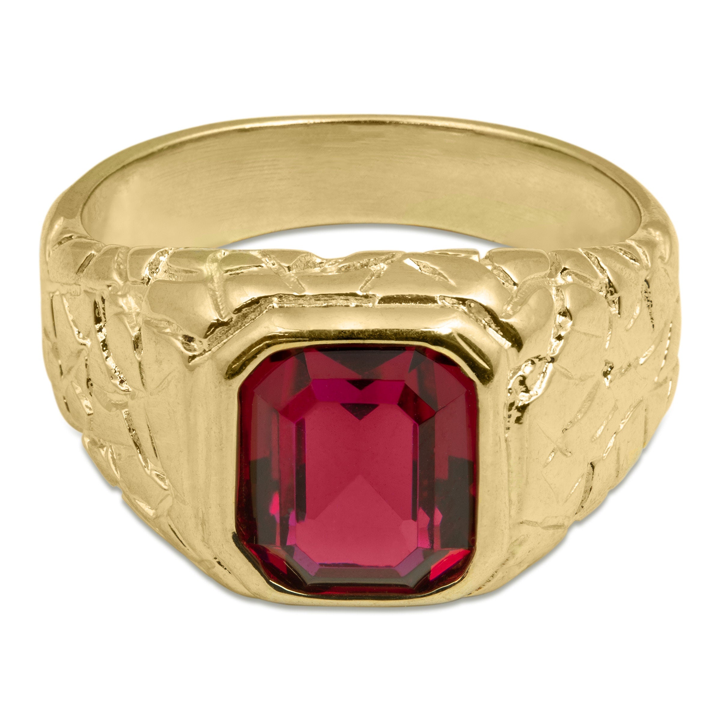 Mens Ruby Ring, Gold Signet Ring Mens Pinky Ring, Gift For Husband Red Ruby  Ring | eBay