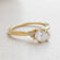 Vintage Austrian Crystals 18k Yellow Gold Electroplated Ring Made in USA