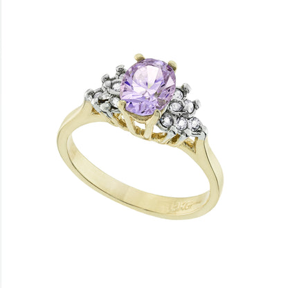 vintage-ring-lavender-cubic-zirconia-clear-Austrian-crystals-yellow-gold-plated