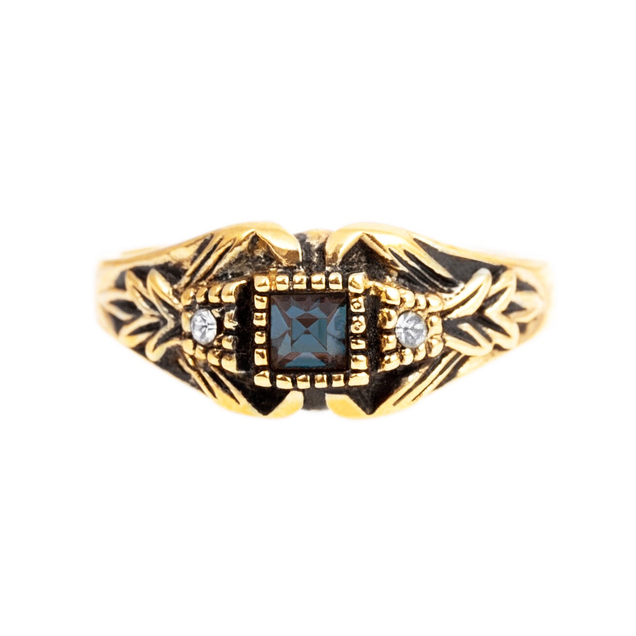 vintage-sapphire-clear-Austrian-crystal-antique-yellow-gold-plated-ring