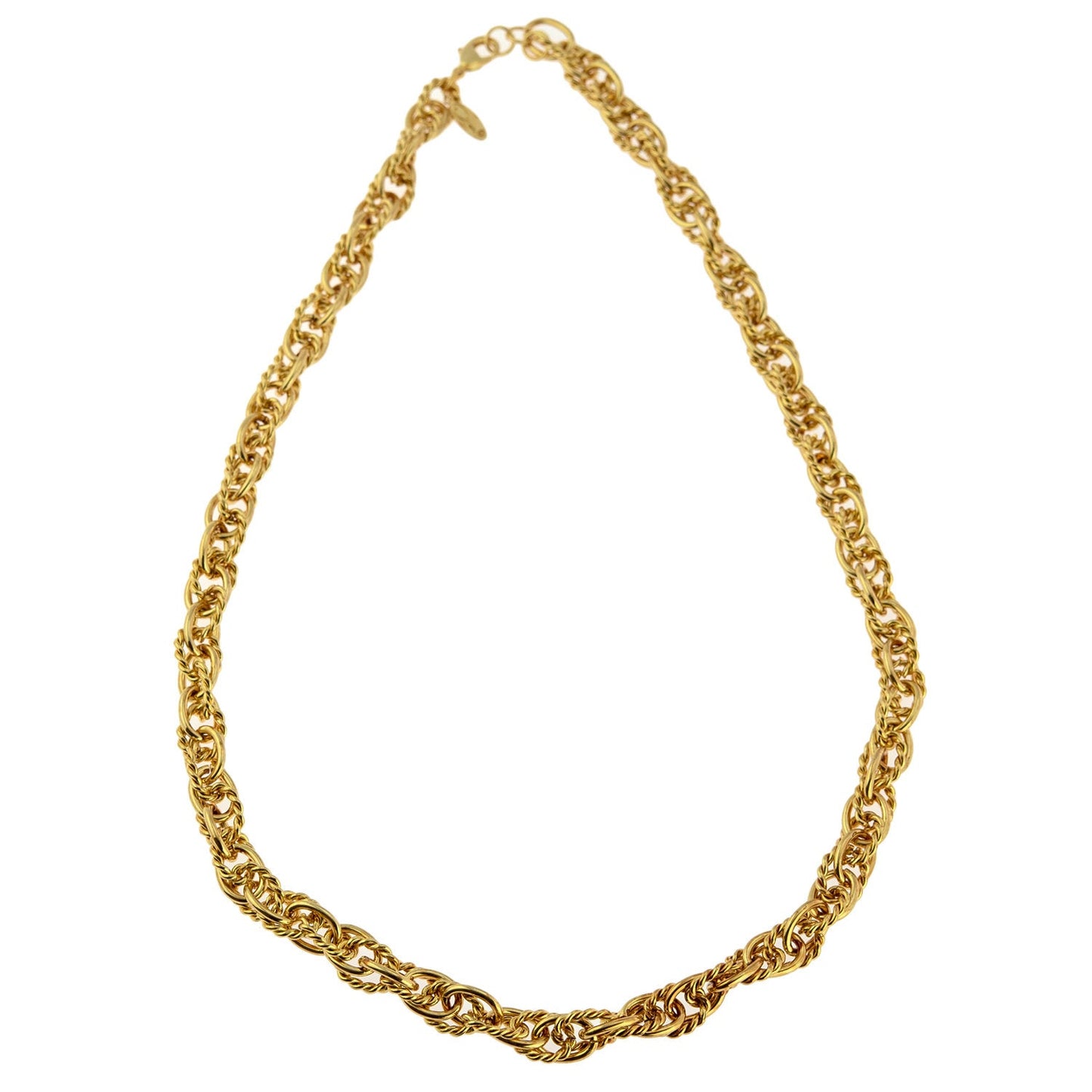 Vintage Oscar De La Renta 24 Inch Gold Tone Link Chain Necklace Size: G