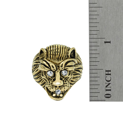 vintage-zodiac-lion-ring-clear-Austrian-crystals-yellow-gold-plated