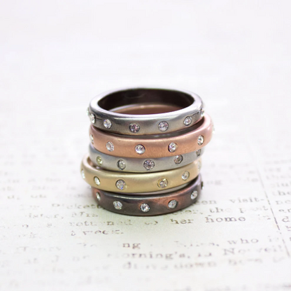 vintage band rings-stacking rings-gold band-silver band-diamond band rings