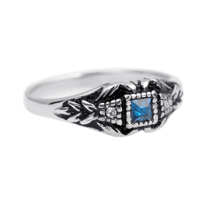vintage-sapphire-clear-Austrian-crystal-antique-white-gold-plated-ring