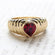Vintage Austrian Crystal Heart Ring 18k Yellow Gold Electroplated Women's Ring Made in USA